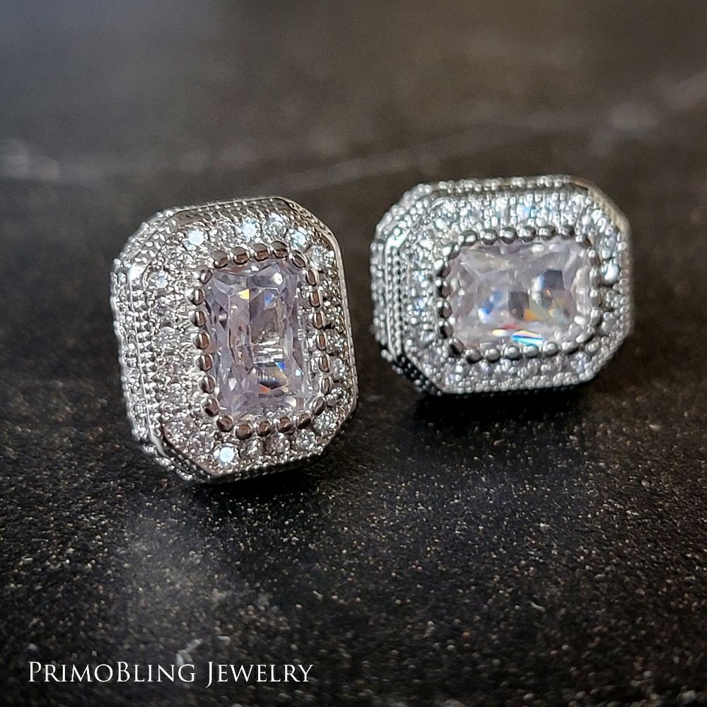 Rectangular Ice Box Earrings - Picture 3 of 3